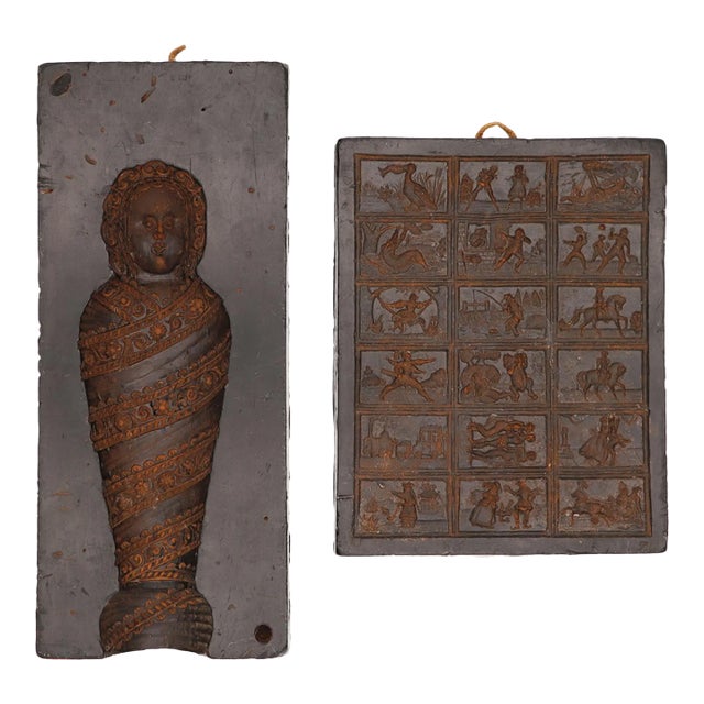 1900s Set of Two Wax Gingerbread Molds, Germany For Sale
