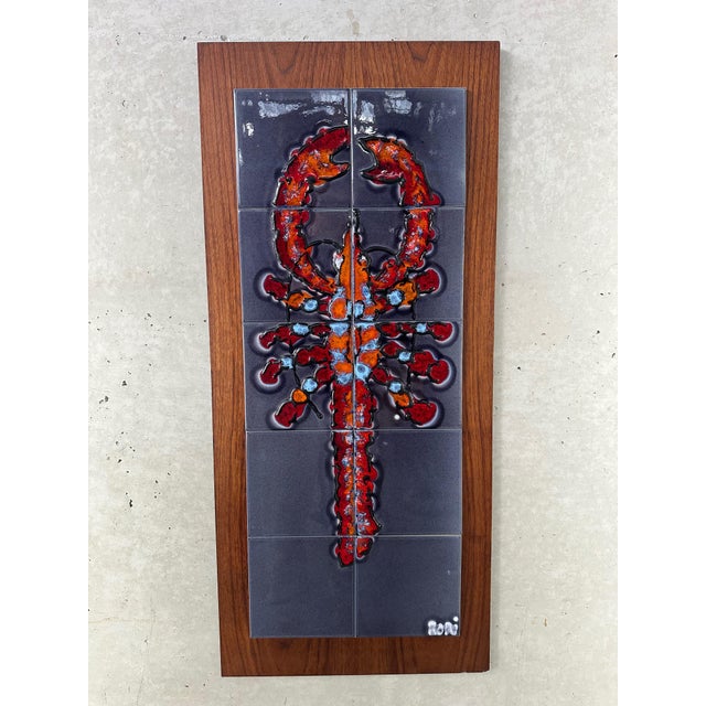 Vintage Ceramic Tile Panel, 1950s For Sale - Image 10 of 10