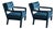 Pair Re-Upholstered Emerald Green Velvet Parsons Lounge Chairs Milo Baughman For Sale