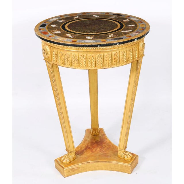 Hollywood Regency Vintage Giltwood Specimen Marble Occasional Tables, Set of 2 For Sale - Image 3 of 14