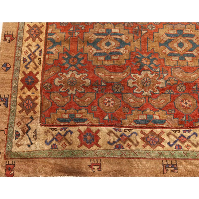 Authentic Persian Bakshaish Beige, Blue, Brown, Red Handmade Wool Rug For Sale - Image 4 of 7
