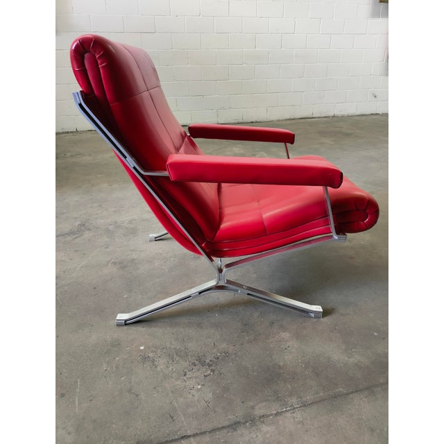 Mid-Century Modern Mid-Century Red Lounge Chair, 1970s For Sale - Image 3 of 9