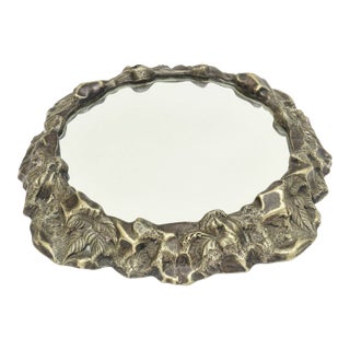 Vintage Resin Composition Mirrored Tray Brutalist Style Restored For Sale