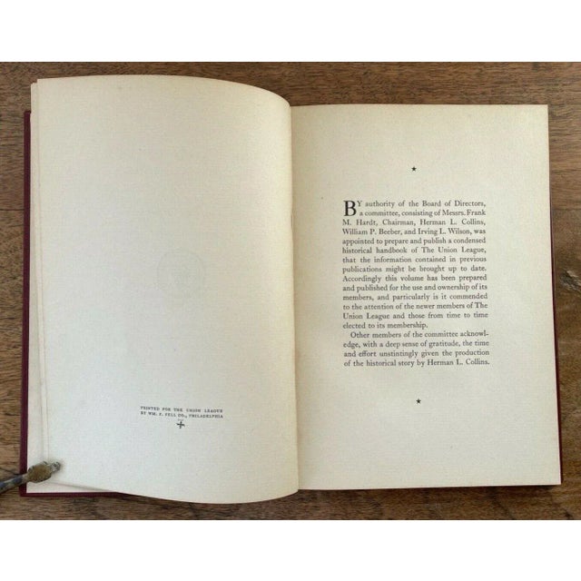 1930s Vintage Book Union League of Philadelphia Handbook 1862-1931 For Sale - Image 5 of 11