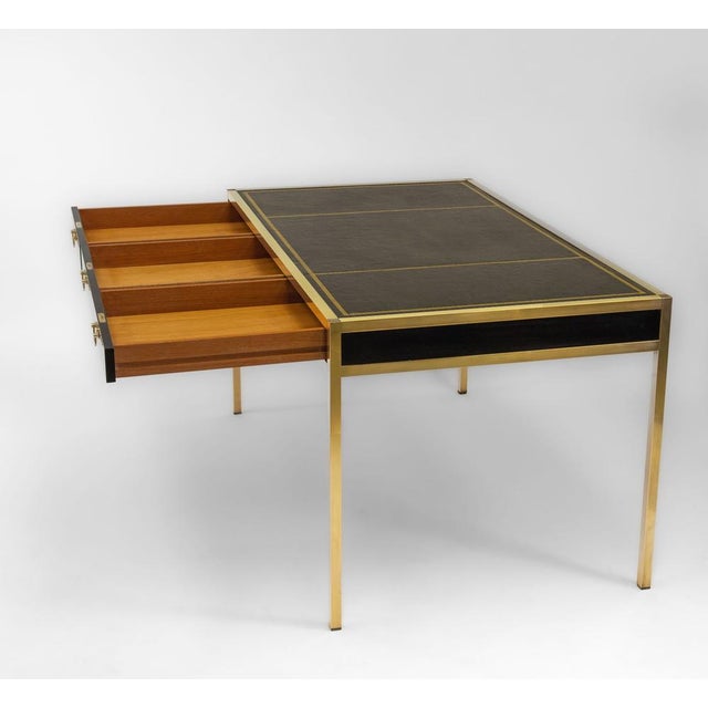 Mid-Century Brass & Leather Desk in the style of Maison Jansen, 1950s For Sale - Image 6 of 18