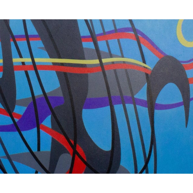 Blue “Fabric of Space #5” Acrylic on Canvas Abstract Painting Signed by James Massena March For Sale - Image 8 of 10