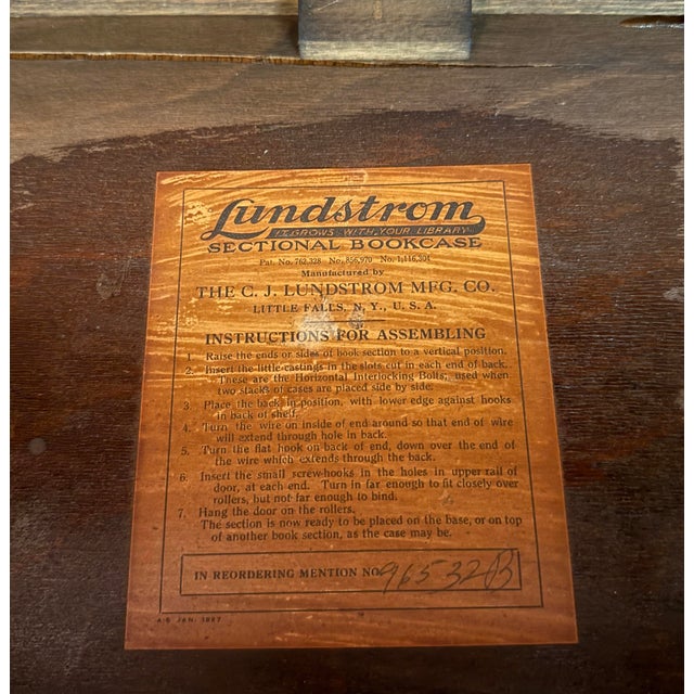 Five Piece Antique Lundstrum Barrister Bookcase For Sale - Image 11 of 16