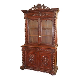19th Century French Renaissance Revival Oak Cabinet Buffet Sideboard Huntboard For Sale