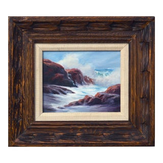 Waves Crashing on the Cliffs Seascape by Henry Cusimano For Sale