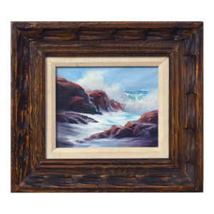 Waves Crashing on the Cliffs Seascape by Henry Cusimano