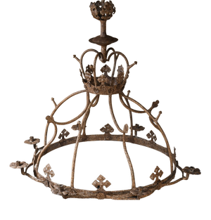 Antique Wrought Iron Chandelier, 1600s