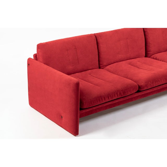 Vintage Italian Modern Red Simone Sofa by Simon International, Italy, Circa 1972 For Sale - Image 11 of 18