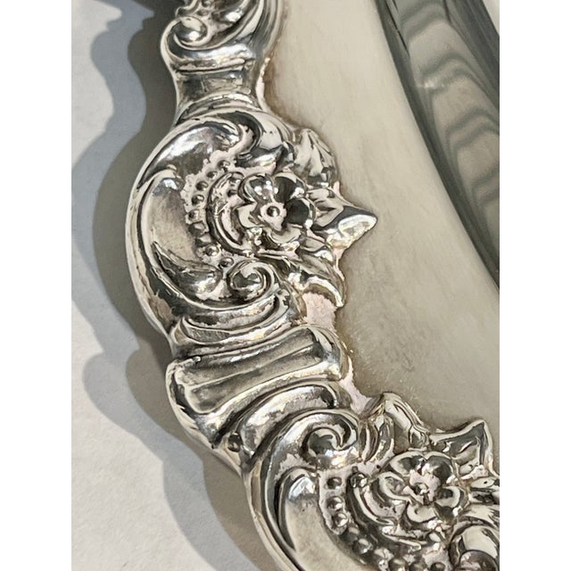 Vintage Wallace Baroque Silver Plate Mirrored Plateau Tray For Sale - Image 15 of 16
