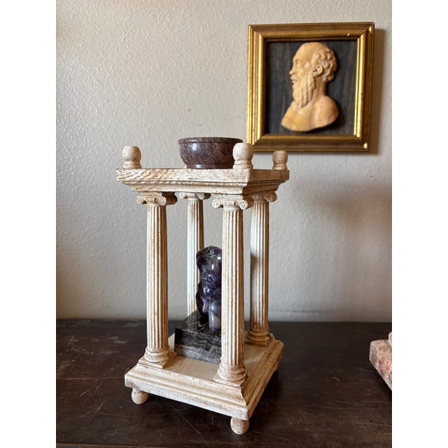 Italian Neoclassical Grand Tour Architectural Model W/ Amethyst Figure & Agate Burner For Sale - Image 9 of 14