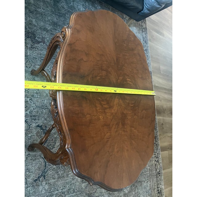 French Early 20th Century Louis XV Revival Carved Walnut Occasional Table For Sale - Image 3 of 6