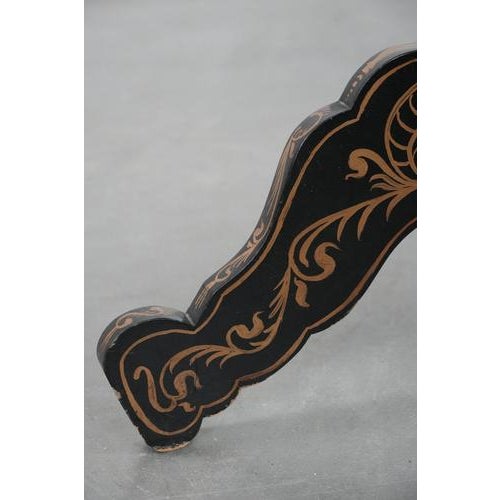 Antique English Hand-Painted Floral Tilt-Top Table, Late 19th Century. For Sale - Image 13 of 18