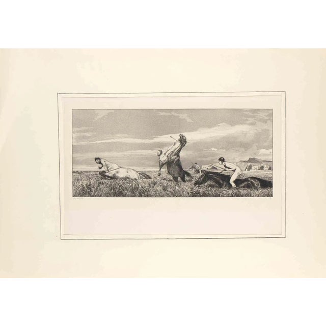 Max Klinger, Pursued Centaur (Verfolgter Centaur), Etching, 1881 For Sale