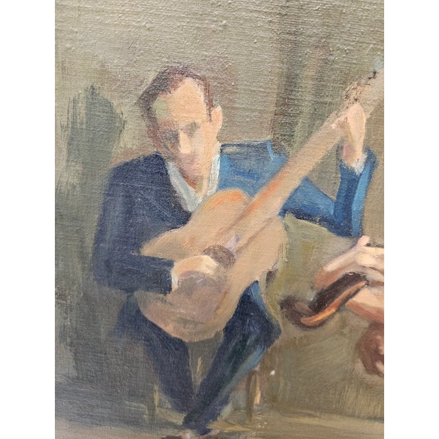 Figurative Vintage Oil Painting of Musicians on Canvas by James Lyle, Virginia For Sale - Image 3 of 5