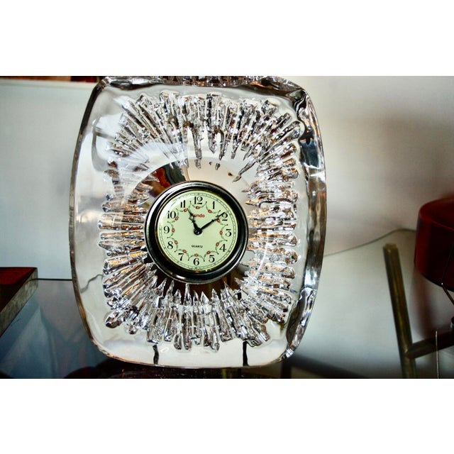 Crystal Table Clock from Daum, France, 1960s For Sale - Image 11 of 11