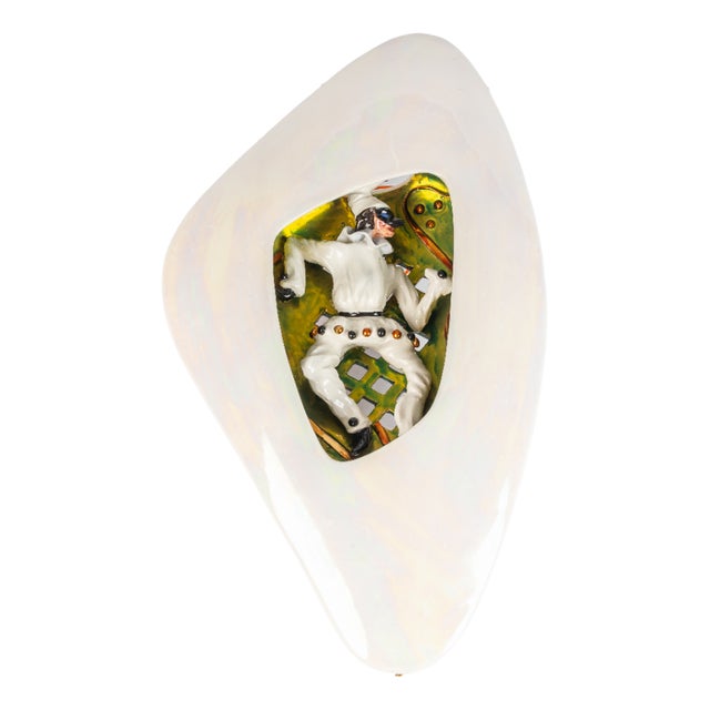 Vintage Italian Ceramic Arlequino Sconce by Luigi Carron for Alcyone Marostica, 1955 For Sale