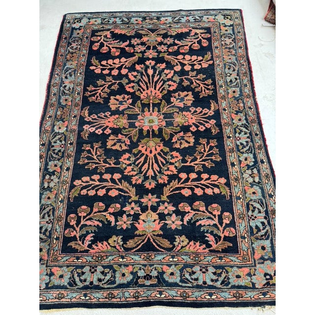 Antique Bidjar with Lilihan-like Botanical Design Rug 5 x 7 For Sale - Image 4 of 13