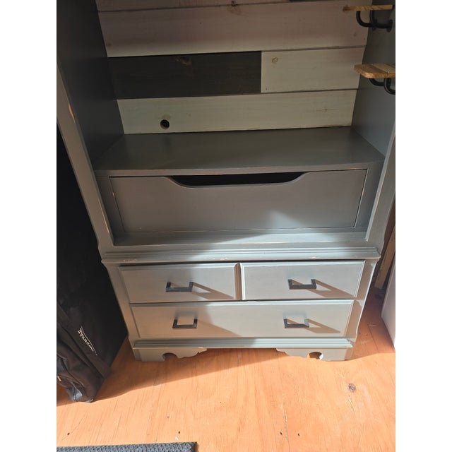 Gray Farmhouse Style Thomasville Armoire/Coffeebar For Sale - Image 8 of 8