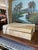 Postmodern Vintage Possibly Tessellated Stone and Brass Toned Inlay Jewelry or Keepsake Box With Velvet-Like Interior. For Sale - Image 3 of 10
