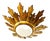 Large Spanish Gilt Gold Crown Flush Mount, 1950 For Sale