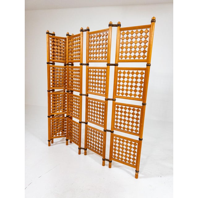 Lotus Square Folding Room Divider in Birch, Singapore, 1970s For Sale - Image 10 of 11