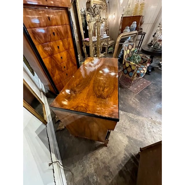 Brown 19th Century Biedermeier Commode With Ebonized Details For Sale - Image 8 of 11