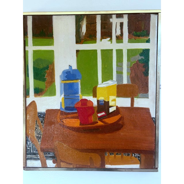 A striking mid-century interior by Phyllis Skolnick Hirschberg (1925–2011), a New York painter and printmaker celebrated...