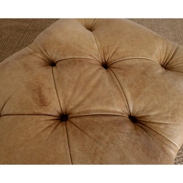 Vintage Ralph Lauren Leather Writer's Ottoman For Sale - Image 10 of 16