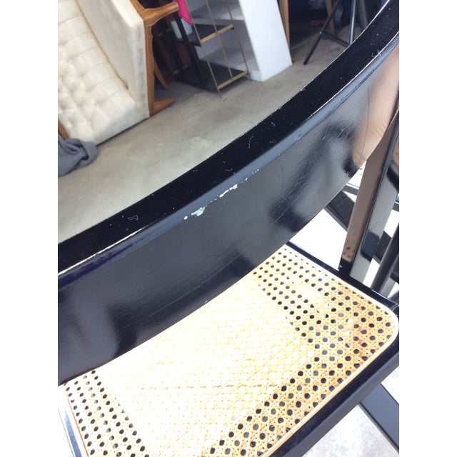 Set of 4 Folding Chairs With Black Lacquer Finish and Caned Seats For Sale - Image 18 of 18