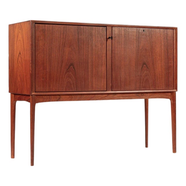 Teak Mid Century Bar Cabinet With Lazy Susan by Fredrik Kayser (Attr.) For Sale