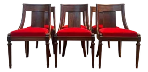 Louis XVI Empire Gondola Chairs in Mahogany, Set of 6