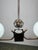 Art Deco Chrome and Opaline Glass Chandelier, Former Czechoslovakia, 1930s For Sale - Image 4 of 12