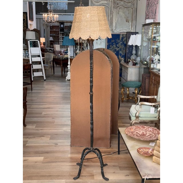 Mid 20th Century Mid-Century French Iron Floor Lamp For Sale - Image 5 of 6