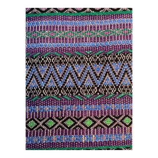 Vintage Peruvian Handwoven Multicolor Throw For Sale