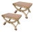 1960 Neoclassical Regency Style Burl Walnut & Painted Curule Accent Tables by Heritage - Pair For Sale