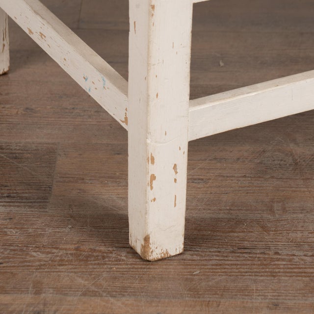 Wood Rustic White 20th Century Pine Farmhouse Coffee Table For Sale - Image 7 of 14