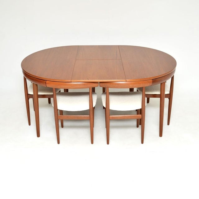 Mid-Century Modern Vintage Danish Teak Dinette Dining Table and Chairs by Hans Olsen for Frem Røjle, 1960, Set of 7 For Sale - Image 3 of 18