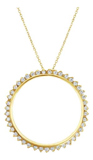 Circle of Life Diamond Pendant 1.22cttw 14k Yellow Gold 16"