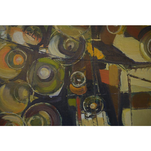 Modern Boussy, Abstract Composition, 1977, Canvas Painting For Sale - Image 3 of 10