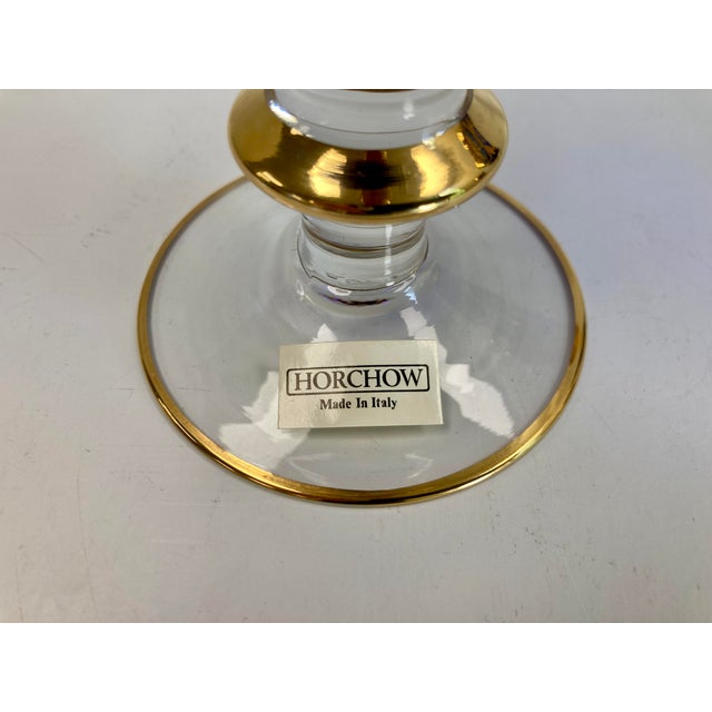 Vintage Horchow 24Kt Gold Cobalt Blue Crystal Wine/Water Glass Goblets - Set of 4 For Sale - Image 12 of 12