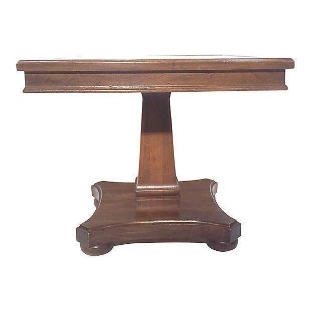 Mid-Century Modern Vintage Wood Pedestal End Tables With Travertine Tops-a Pair For Sale - Image 3 of 4