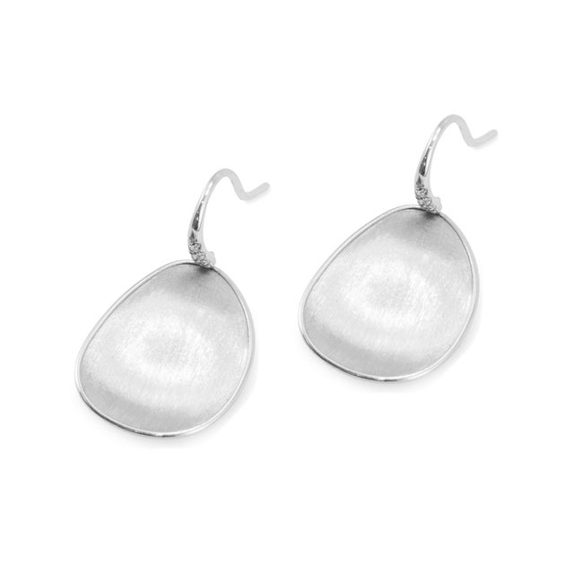 Marco Bicego Lunaria 18k White Gold 0.05ctw Diamond Petal Drop Dangle Earrings, A Pair For Sale In Houston - Image 6 of 8