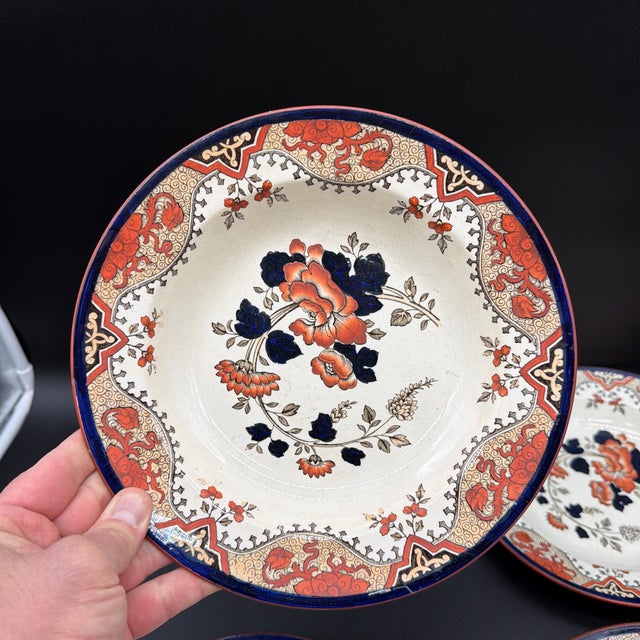 Late 19th Century A Set of 4 Antique Doulton’s Alma Pattern Soup Plates, Circa 1880’s For Sale - Image 5 of 12