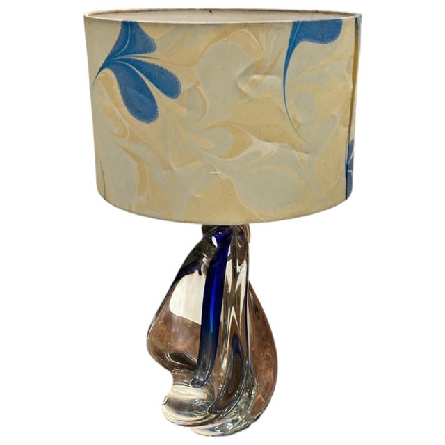 1960s Blue Curved Lamp from Val Saint Lambert, 1960s For Sale - Image 5 of 5