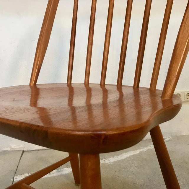 Mid-Century Modern Danish Solid Teak Side Chair by Erik Ole Jørgensen for Tram Chairs, 1960s For Sale - Image 3 of 18