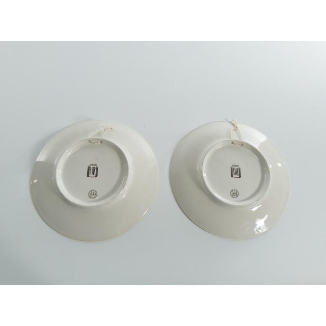 Swedish Grace Plates with Ulriksdal Palace in Yellow and Green by Gefle, 1951, Set of 2 For Sale - Image 16 of 18